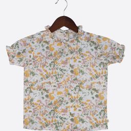 Biglilpeople Girls White & Yellow Printed Pure Cotton Night suit-image-60