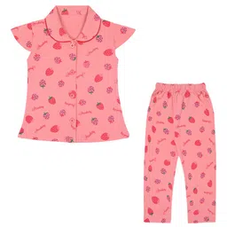 Wish Karo Girls Conversational Printed Pure Cotton Night Suit-image-39