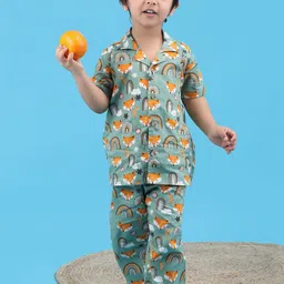 Polka Tots Boys Conversational Printed Night suit-image-96