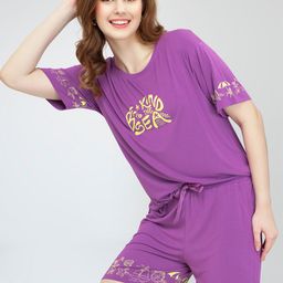 Zeyo Typography Printed Night suit-image-21