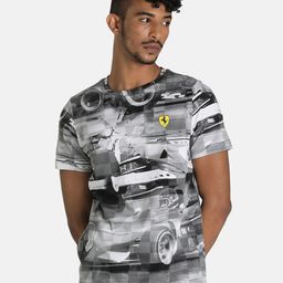 PUMA Motorsport Men Black & White Ferrari Race AOP Motorsports T-shirt-image-14