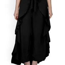 VAHSON Ruffle Maxi Wrap Pant Skirt-image-50