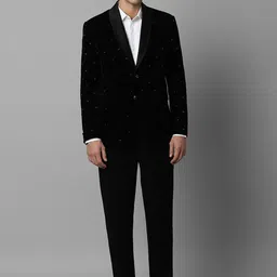 Louis Philippe Slim-Fit Shawl Collar Single-Breasted Two-Piece Formal Suit-picture-34