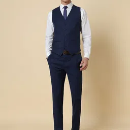 Allen Solly Slim Fit Self Design Formal Three Piece Suit-picture-25