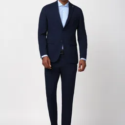Peter England Elite Men Checked Single-Breasted Two Piece Formal Suit-image-90