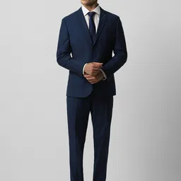 Van Heusen Single-Breasted Checked Slim Fit Two Piece Suit-picture-27