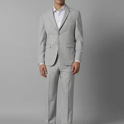 Louis Philippe Checked Slim-Fit Single-Breasted Two-Piece Formal Suit-picture-35