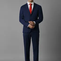 Louis Philippe Men Slim-Fit Single-Breasted Two-Piece Formal Suit-image-64