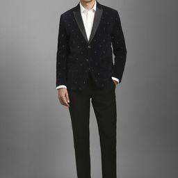 Louis Philippe Men Embellished Slim Fit Single-Breasted Two Piece Suit-image-34