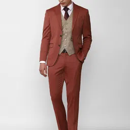 Peter England Elite Single-Breasted Slim-Fit 3-Piece Formal Suit-picture-34