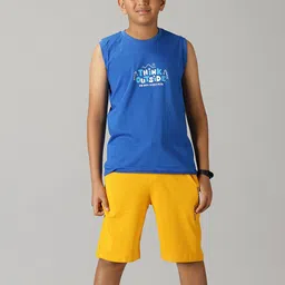 KiddoPanti Boys Printed Pure Cotton T-Shirt With Shorts-image-47