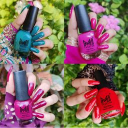 MI FASHION Set Of 4 High Shine Long Lasting Glossy Nail Paints - 15ml Each-16