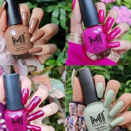 MI FASHION Set Of 4 High-Shine Long-Lasting Glossy Nail Paint - 15ml each-15