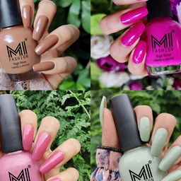 MI FASHION Set Of 4 High-Shine Long-Lasting Glossy Nail Paint - 15ml each-18