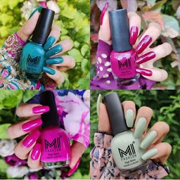 MI FASHION Set Of 4 High Shine Long Lasting Glossy Nail Paints - 15ml Each-image-132