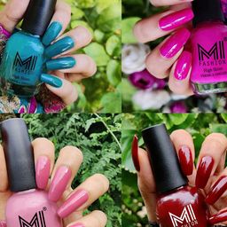 MI FASHION Set Of 4 High-Shine Long-Lasting Glossy Nail Paint - 15ml each-image-96
