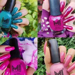 MI FASHION Set Of 4 High-Shine Long-Lasting Glossy Nail Paint - 15ml each-image-98