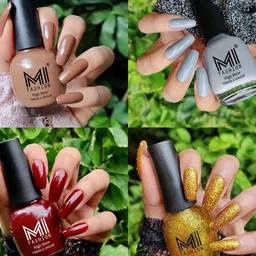 MI FASHION Set Of 4 High-Shine Long-Lasting Glossy Nail Paint - 15ml each-image-89