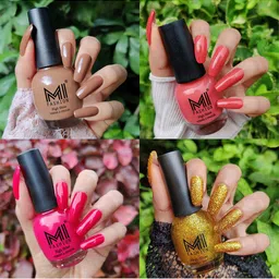 MI FASHION Set Of 4 High Shine Long Lasting Glossy Nail Paints - 15ml Each-49