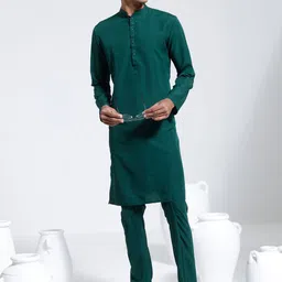 VASTRAMAY Mandarin Collar Regular Kurta & Pyjamas-picture-50