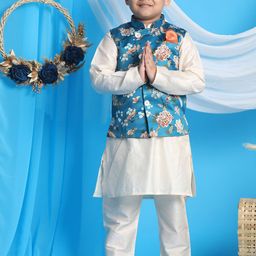 VASTRAMAY Boys Mandarin Collar  Regular Straight Kurta with Pyjamas-picture-20
