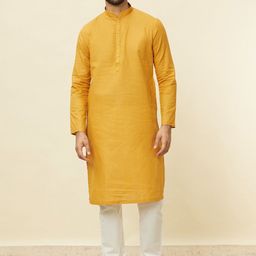 Manyavar Woven Design Regular Pure Cotton Kurta With Pyjamas-image-50