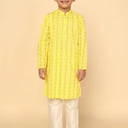 KISAH Boys Printed Regular Kurta With Pyjamas-6