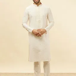 Manyavar Ethnic Motifs Embroidered Regular Kurta with Pyjamas-picture-26