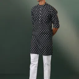 VASTRAMAY Ethnic Motifs Printed Regular Pure Cotton Kurta with Pyjamas-picture-33