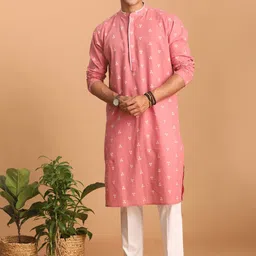 SHVAAS by VASTRAMAY Geometric Printed Regular Pure Cotton Sustainable Kurta With Pyjamas-picture-42