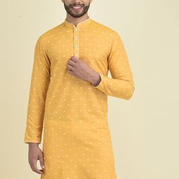 DEYANN Men Embroidered Pure Cotton Kurta With Pyjamas-image-52
