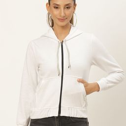 Belle Fille Women White Solid Fleece Lightweight Tailored Jacket-image-85