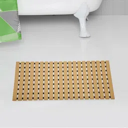 Home Centre Beige Titania Panel Textured Anti-Slip Shower Mat-28