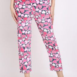 NEUDIS Women Heart Printed Knitted Fleece Lounge Pant-image-61