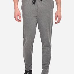 Greenfibre Men Grey Solid Pure Cotton Track Pants-image-96
