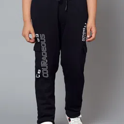 Cantabil Boys Typography Printed Mid-Rise Track Pant-33