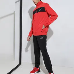 Puma Men Red & Black Solid Sustainable Track Suit-18