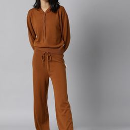 RAREISM Women Brown Colored Solid Track Suit-image-48