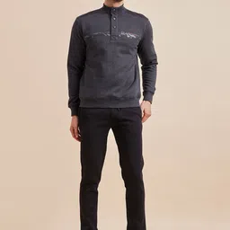 Sweet Dreams Charcoal & Black Printed Mock-Collar Tracksuit-picture-8