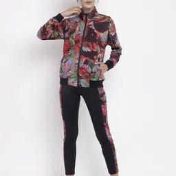 CHKOKKO Women Printed Zipper Full Sleeves Tracksuits Set-image-25