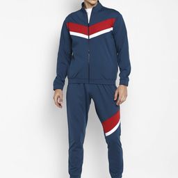 Yuuki Men Blue & Red Colourblocked Tracksuit-image-85