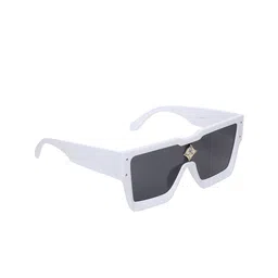 ALIGATORR Unisex Grey Lens & White Oversized Sunglasses with UV Protected Lens-4