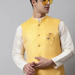 Jompers Men Woven Design Nehru Jacket-25