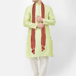 SG LEMAN Ethnic Motifs Woven Design Silk Georgette Jacquard Kurta With Trousers & Dupatta-picture-39