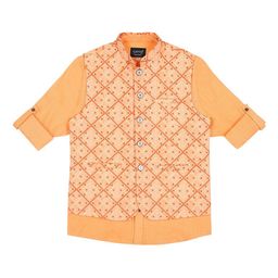 CAVIO Boys Printed Pure Cotton Mandarin Collar Slim Fit Nehru Jacket With Shirt-picture-29