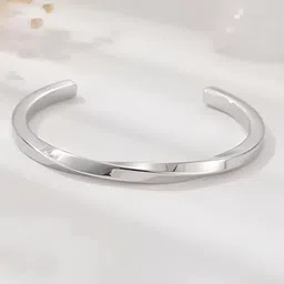 KARISHMA KREATIONS Unisex Silver-Plated Stainless Steel Kada Bracelet-picture-47