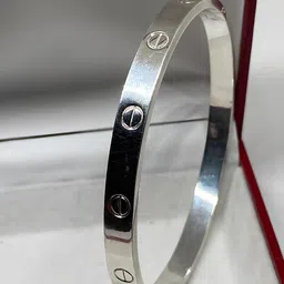 KARISHMA KREATIONS Unisex Silver Plated Stainless Steel Kada Bracelet-picture-48