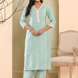 Haute and Humble Thread Work Kurta with Trousers-image-60
