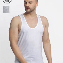 Friskers Men Pack Of 2 Solid Pure Cotton Drop-Cut Innerwear Vests CN-04-02-S-image-60