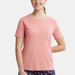 Jockey Micro Modal Cotton Relaxed Fit Round Neck T-Shirt with Metallic Threaded Neck-image-65